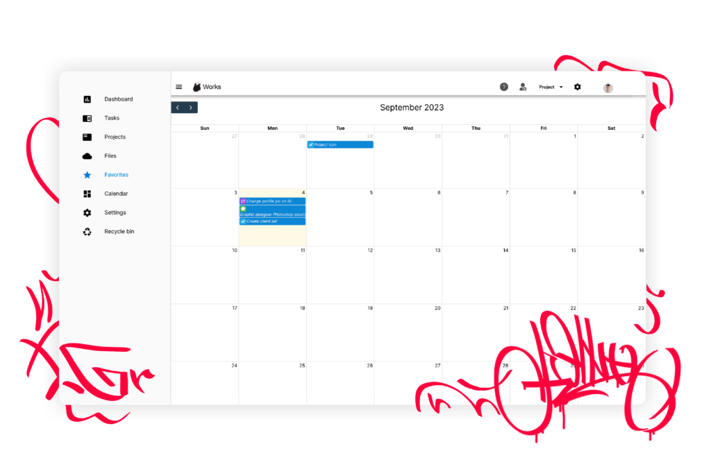 Works App Marketing Management Software - Calendar Feature